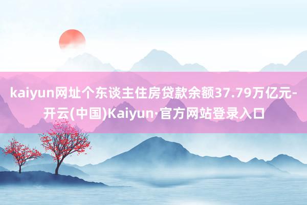 kaiyun网址个东谈主住房贷款余额37.79万亿元-开云(中国)Kaiyun·官方网站登录入口